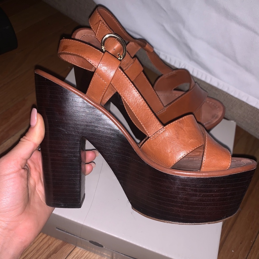 Platform Wooden DVF Heels